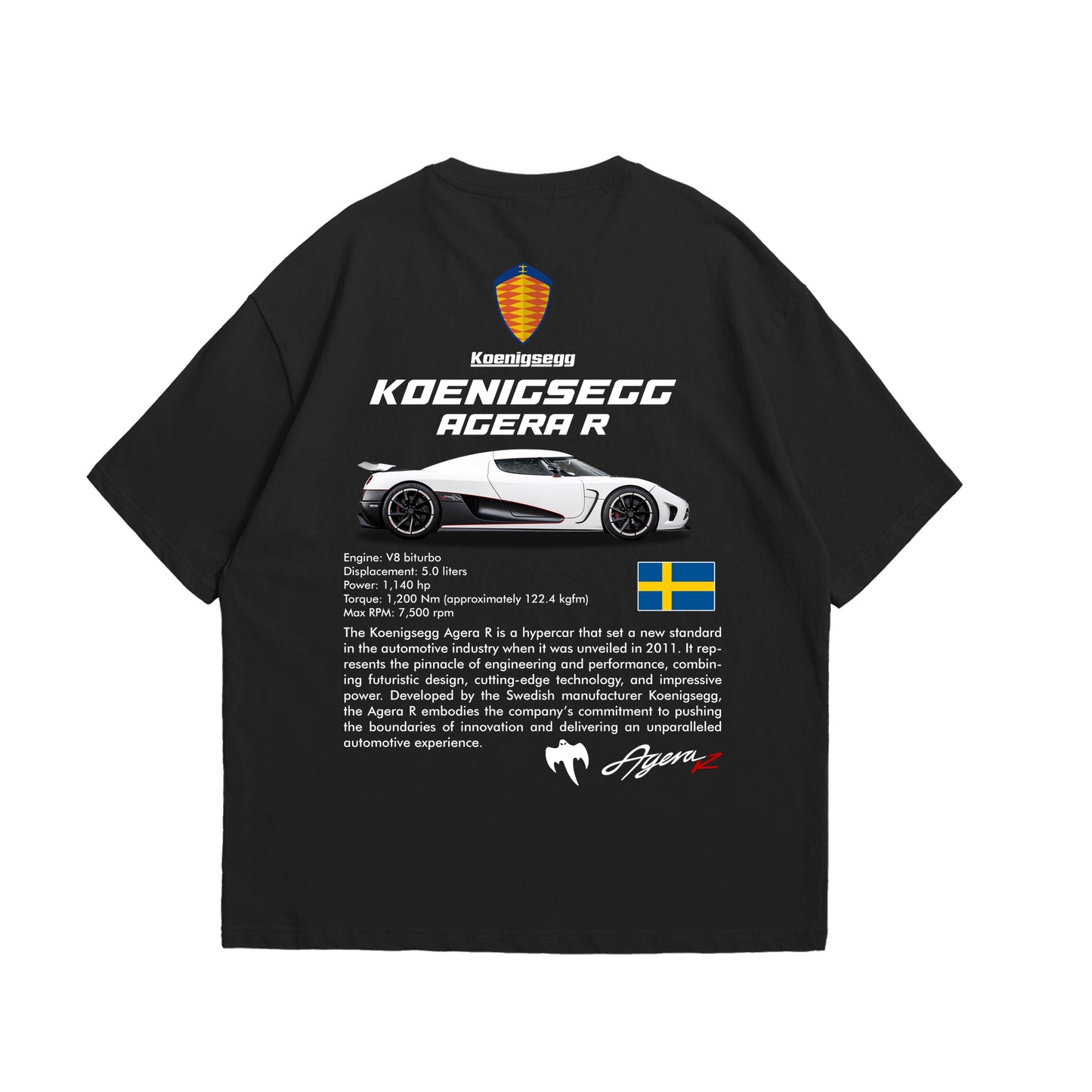 Camiseta Oversized Koenigsegg Agera R