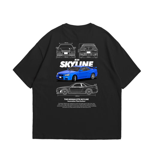 Camiseta Oversized Skyline R34