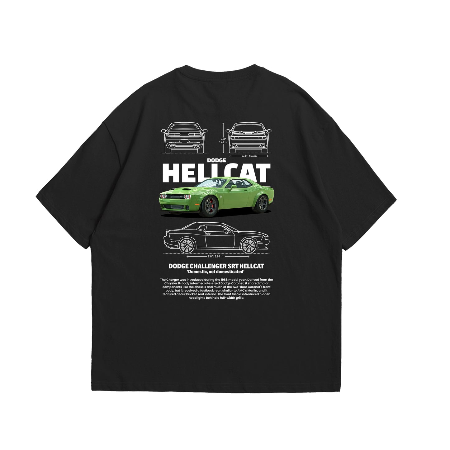 Camiseta Oversized Dodge Hellcat