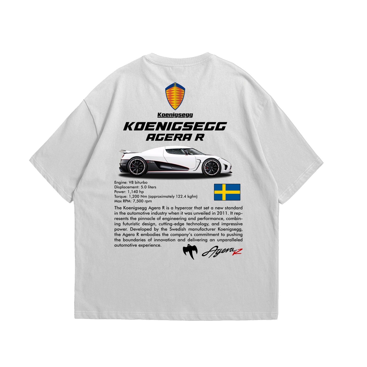 Camiseta Oversized Koenigsegg Agera R