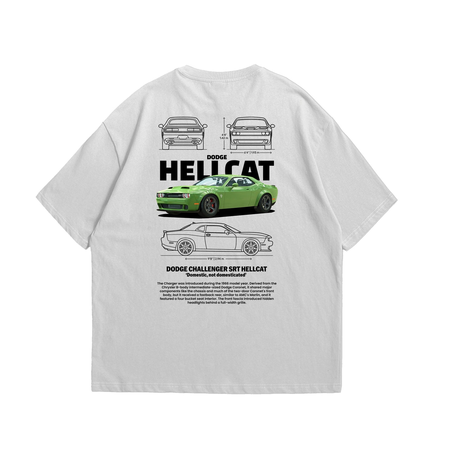 Camiseta Oversized Dodge Hellcat