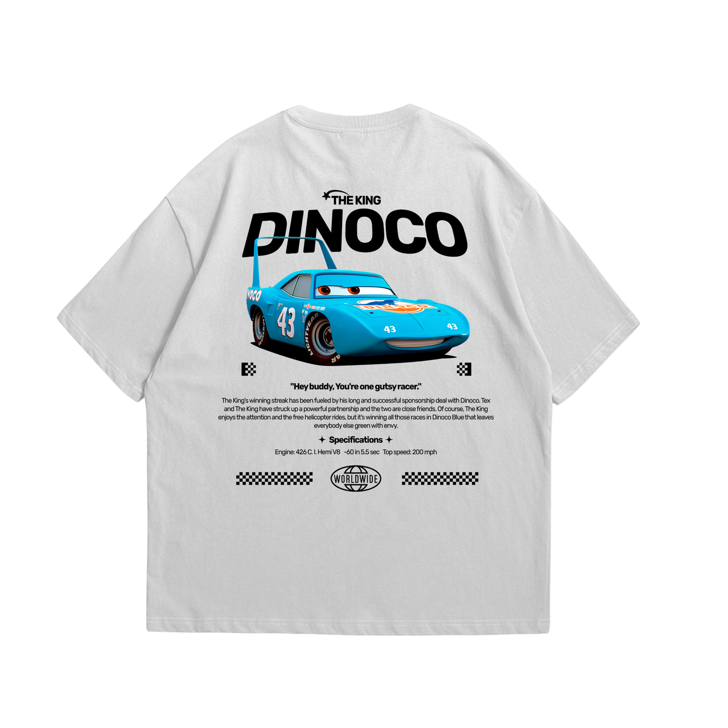 Camiseta Oversized Dinoco Cars