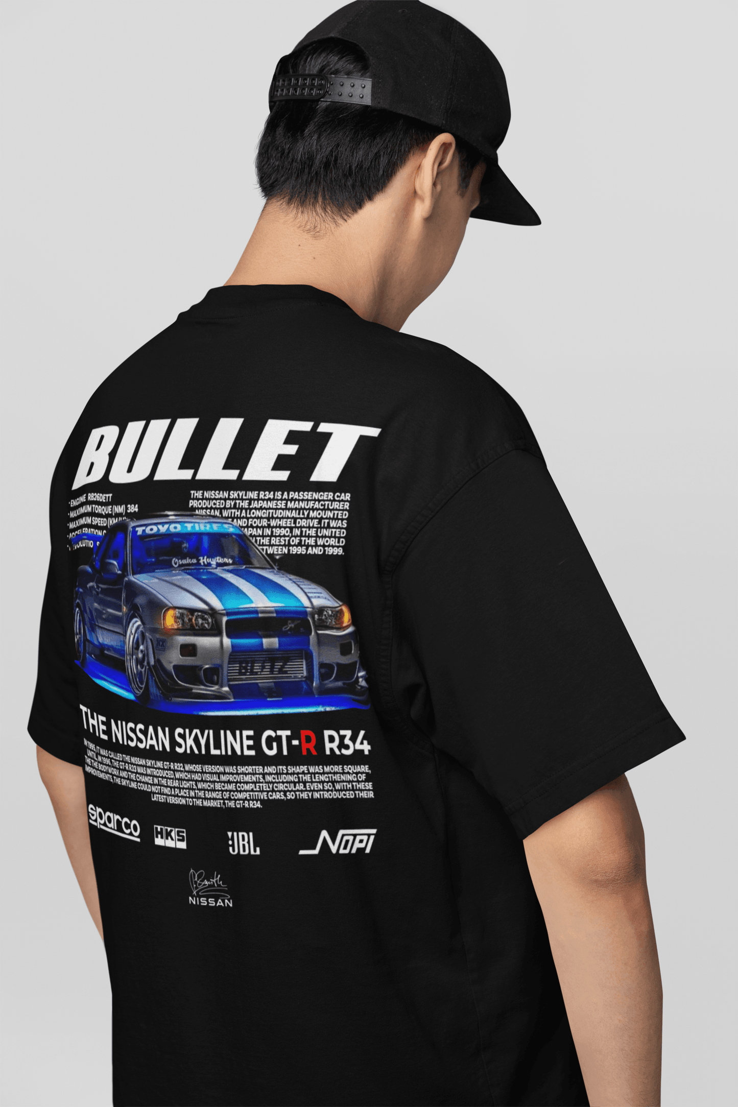 OVERSIZED - Camiseta Nissan GTR R34 - Bullet