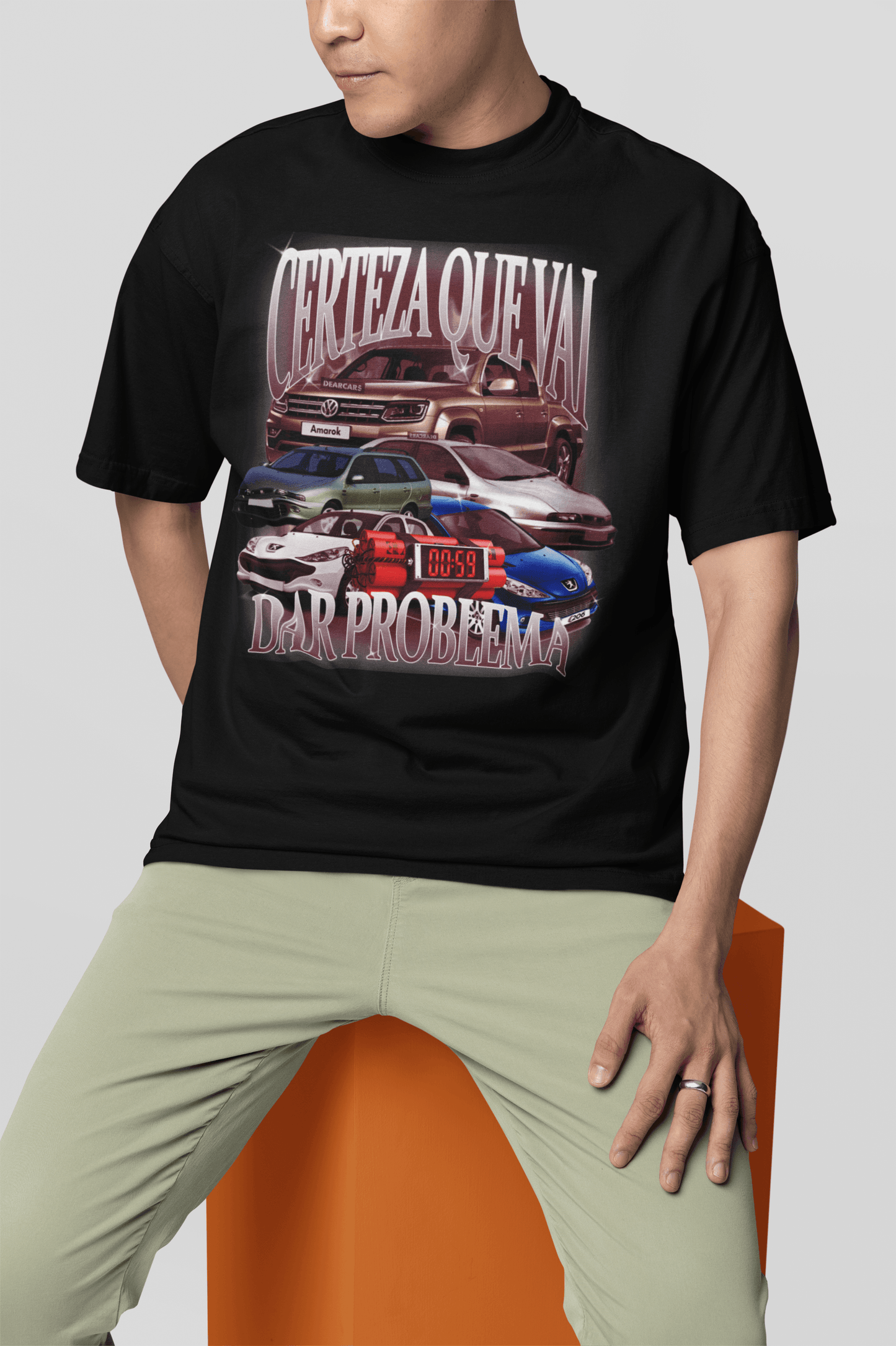 Camiseta "Certeza que vai dar problema"