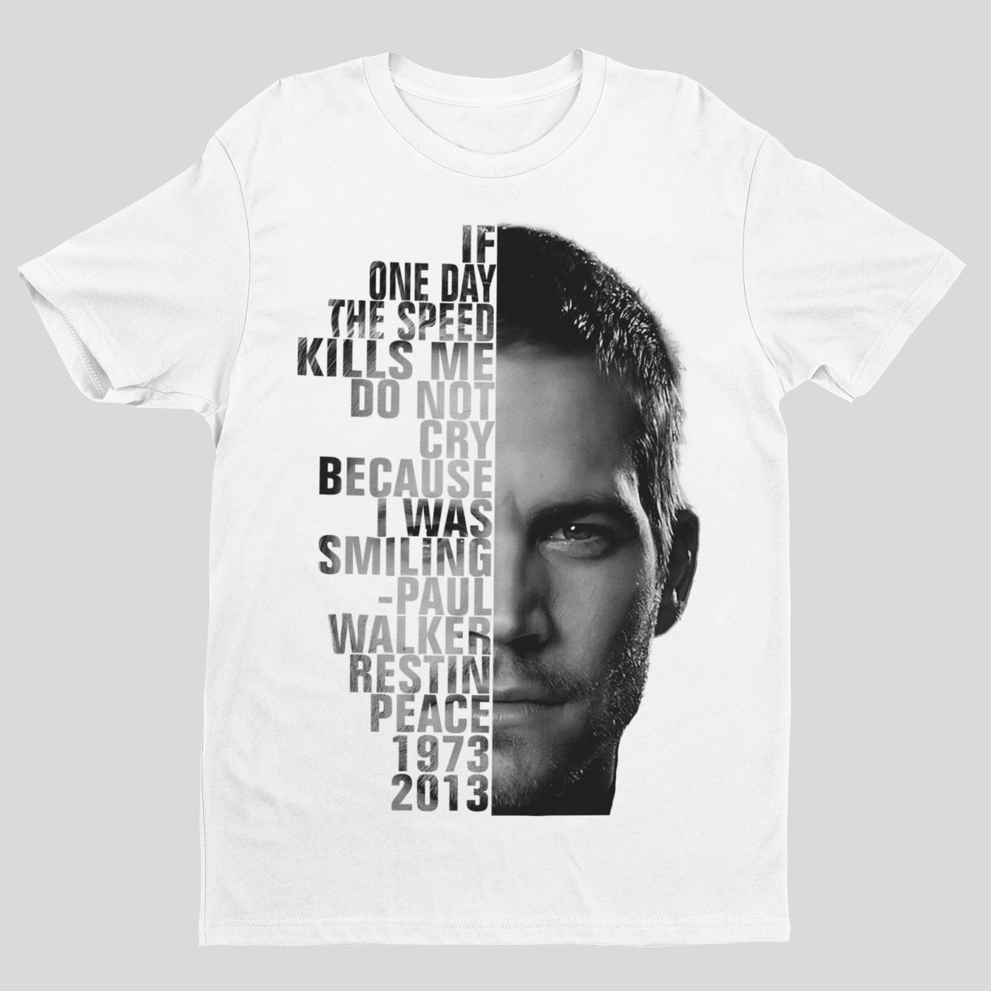 Camiseta em homenagem a Paul Walker