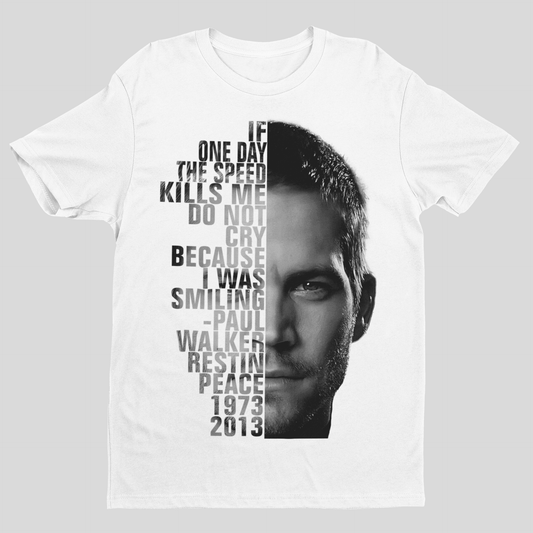 Camiseta em homenagem a Paul Walker