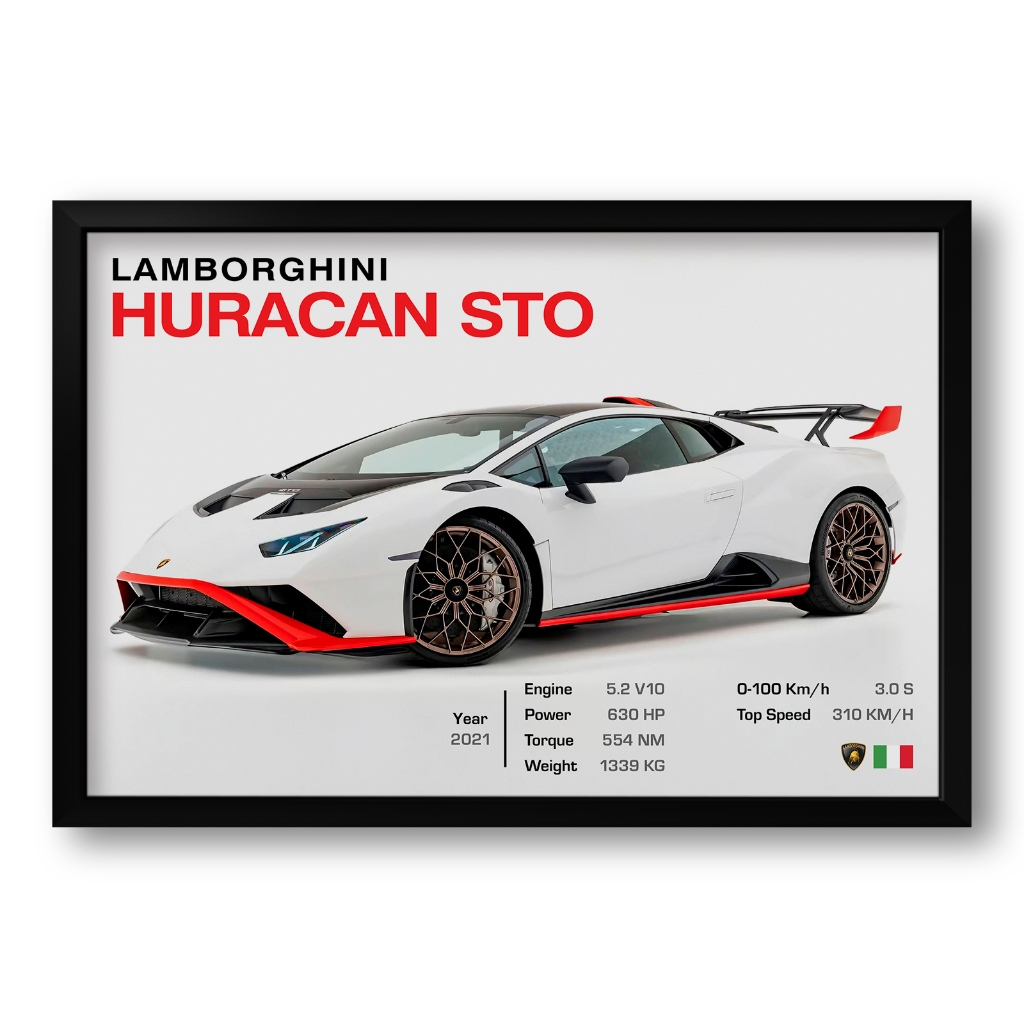 Quadro Lamborghini Huracan STO 60x40cm