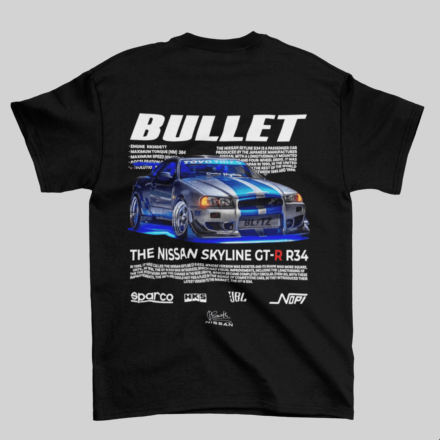 OVERSIZED - Camiseta Nissan GTR R34 - Bullet