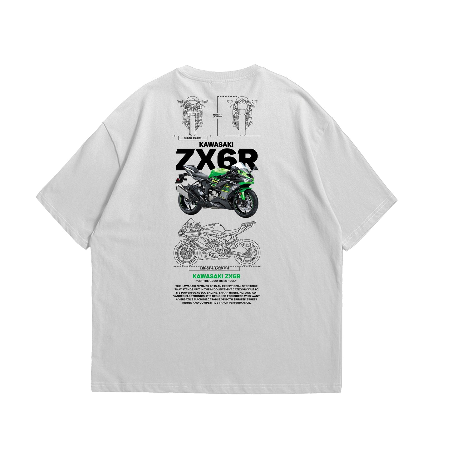 Camiseta Oversized Kawasaki ZX6R