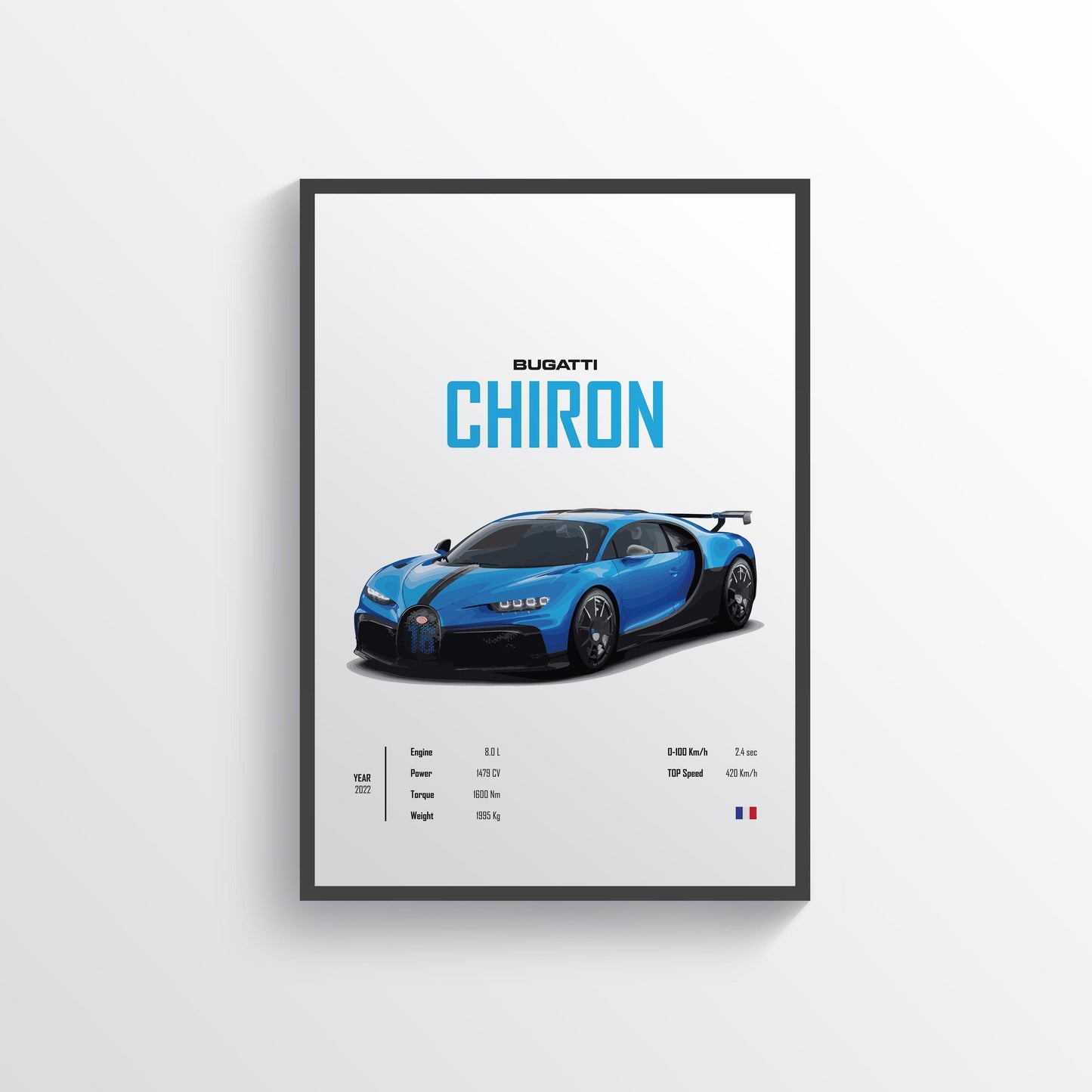 Quadro Decorativo Automotivo  - Bugatti Chiron