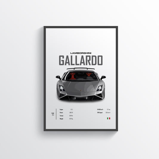 Quadro Decorativo Automotivo  - Lamborghini Gallardo