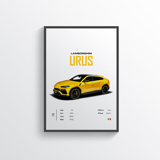 Quadro Decorativo Automotivo  - Lamborghini Urus