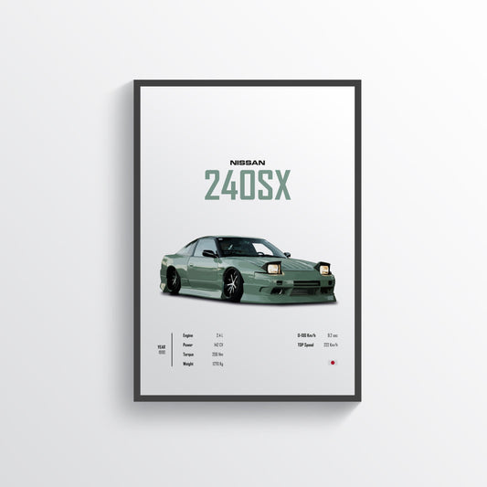 Quadro Decorativo Automotivo  - Nissan 240SX